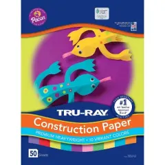 Pacon Tru-Ray 12" x 18" Construction Paper Vibrant Colors 50 Sheets/Pack 3 Packs (PAC102941-3)