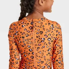 Girls' Spots of fun Long Sleeve One Piece Rash Guard Swimsuit - Cat & Jack&trade;️ Orange