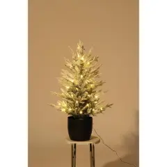 Acekool 3 Ft Pre-Lit Tree, Artificial Tree with Lighting, Compact Holiday Decoration for Home or Office, Easy Assembly