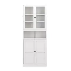 Metal Kitchen Pantry Cabinet 72" Storage with Adjustable Shelves Stainless Steel Frame Freestanding Cabinet for Kitchen Bathroom-Tanpinhause
