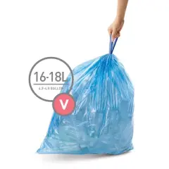 simplehuman 16-18L 60ct Code V Custom Fit Trash Bags Liner Blue