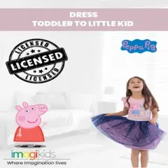 Peppa Pig Girls Short Sleeve Dress Toddler to Little Kid