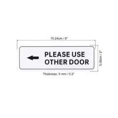 Unique Bargains Acrylic Self-Adhesive Decor Home Hotel Please Use Other Door Left Arrow Sign