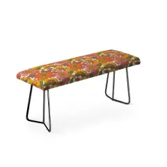 ThirtyOne Illustrations Spring in Retro Bench Orange/Pink/Black - Deny Designs