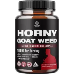 Horny Goat Weed Capsules, Tongkat Ali Saw Palmetto Extract Panax Ginseng and Black Maca Root for Stamina & Energy, Nature's Craft
