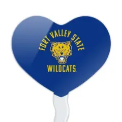 Fort Valley State University Wildcats Logo Heart Love Cupcake Picks Toppers Decoration Set of 6