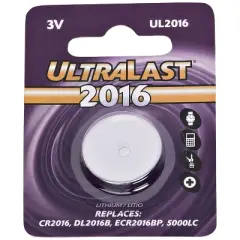 Ultralast&reg; UL2016 CR2016 Lithium Coin Cell Battery in Silver