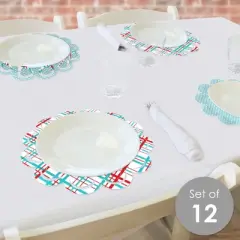 Big Dot of Happiness 50&rsquo;s Sock Hop - 1950s Rock N Roll Party Round Table Decorations - Paper Chargers - Place Setting For 12