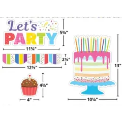 Teacher Created Resources&reg; Colorful Happy Birthday Create & Decorate Quick Kit, 110 Pieces