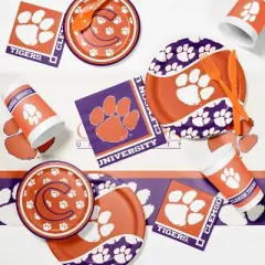 24ct Clemson Tigers Paper Plates Orange - NCAA