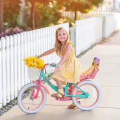 JOYSTAR Unicorn Girls Bike for 2-9 Years Old Kids with Training Wheels, Basket, Doll Seat