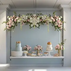 VEVOR Over The Table Rod Stand with Clamps, 13"-42" Tall & 28"-98" Length Adjustable, 2 Packs Table Arch Stand, Tabletop Balloon Arch Frame, Black