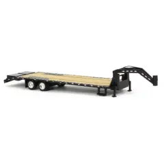 Greenlight Collectibles 1/64 Gooseneck Trailer Black with Red and White Conspicuity Stripes 30390