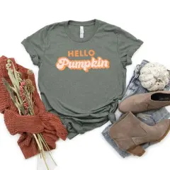 Simply Sage Market Women's Retro Hello Pumpkin Short Sleeve Graphic Tee
