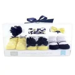 Hudson Baby Infant Girl Headband and Socks Giftset 6pc, Daisy, One Size