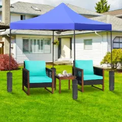 FDW Pop Up Canopy Tent 9.6x9.6 Anti-UV for Parties Camping with Portable Bag