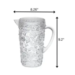 Gulches 2.5 Quarts Paisley Water Pitcher - Unbreakable, BPA-Free Plastic, Ideal for Drinks & Parties