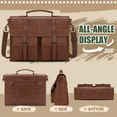 Mens Messenger Bag  Vintage Leather Laptop Briefcase Satchel Computer Shoulder Bag