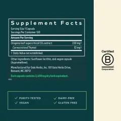 Gaia Herbs Oil of Oregano - Immune and Antioxidant Support Supplement with Oregano Oil, Carvacrol, and Thymol