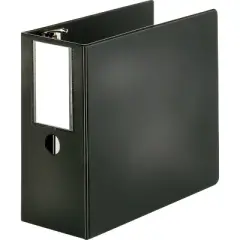 Business Source D-Ring Binder w/Label Holder Hvy-Dty 5" Black 33121