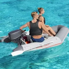 Bestway Hydro-Force Caspian Inflatable 2 Person Boat Set with 2 Aluminum Oars, Hand Pump, and Carry Bag for Fishing or Cruising on the Water