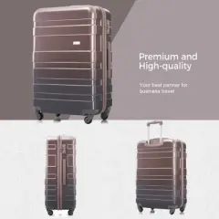 Gulches Luggage Sets, ABS Hardshell 3pcs Luggage Hardside Lightweight Durable Suitcase sets Spinner Wheels Suitcase with TSA Lock 20"24"28", Gold