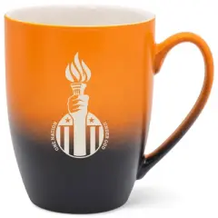 100 North United States of America 10 Ounce Orange and Black Two Toned Ombre, Comfortably Fits Your Hands, Ceramic Tea Coffee Cup Mug, One Nation