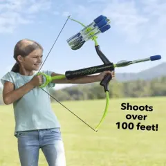 HearthSong  Bow and Arrow Set for Kids ,  32"L Bow and 6 10"L Foam-Tipped Arrows