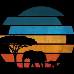Junior's Design By Humans African safari sunset By taisonjec T-Shirt