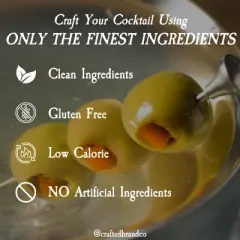 Crafted Cocktails Premium Dirty Martini Mix: 6 Pack, 12.7 FL OZ Each: Handcrafted with Premium Ingredients, Bartender: Approved for Balanced Cocktails