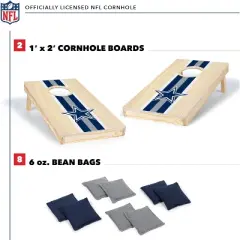 NFL Dallas Cowboys 1'x2' Wood Cornhole Set