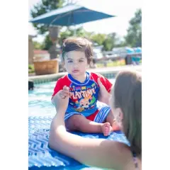 CoComelon Tomtom JJ Cody Nico Mochi Wally Short Sleeve Rash Guard Swim Shirt & Swim Trunks Bathing Suit