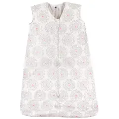 Hudson Baby Infant Girl Cotton Sleeveless Wearable Sleeping Bag, Sack, Blanket, Floral