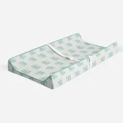Bacati - Noah Mint Feathers Quilted Muslin Changing Pad Cover