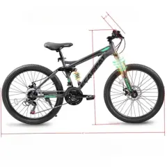 DSVIMOY Bicycles, 24 Inch Mountain Bike with Adjustable Seat, Commute Bicycle for Men and Women, Gray, 67"*27"*39"