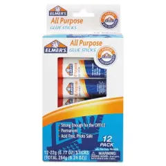 Elmer's Disappearing Glue Stick 0.77 oz 12/Pack E517