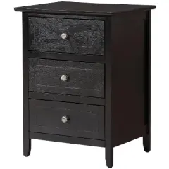 Sapphtopaz Modern Nightstand with 3 Drawers Space-Saving Night Stand with Sturdy Frame Rectangle Simple Bedside Table for Bedroom,Living Room