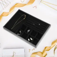 Unique Bargains 3 in 1 Jewelry Tray Stackable Tray Showcase for Rings Earrings Necklace Pendants 1 Pc