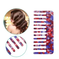 Unique Bargains Anti-Static Hair Comb Wide Tooth for Thick Curly Hair Hair Care Detangling Comb For Wet and Dry Dark 2.5mm Thick Colorful 2 Pcs