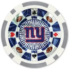 MasterPieces Casino Style 20 Piece 11.5 Gram Poker Chip Set NFL New York Giants Silver Edition