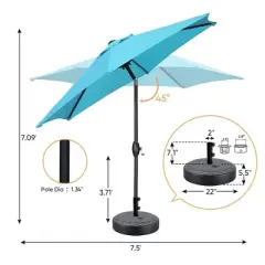 Ainfox 9ft Patio Umbrella With Round Umbrella Base