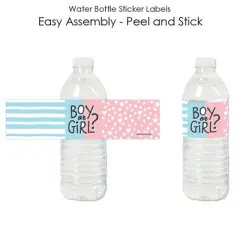 Big Dot of Happiness Baby Gender Reveal - Team Boy or Girl Party Water Bottle Sticker Labels - Set of 20