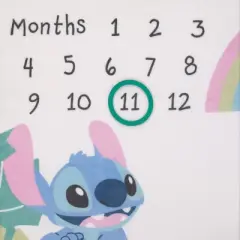 NoJo Disney Stitch Blue, Teal, Lime, Pink, and White One of a Kind Super Soft Photo Op Milestone Baby Blanket