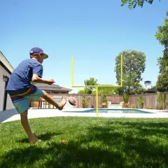 GoSports 8ft Pro Kick Challenge Field Goal Post Set with 2 Footballs and Kicking Tee - 13pc