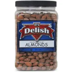ROASTED SALTED ALMONDS, WITH SEA SALT BY IT'S DELISH, 2.5 LBS JUMBO JAR