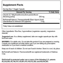 Swanson Herbal Supplements Chrysin Passionflower Extract, 30 Veg Caps