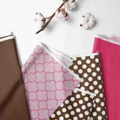 Bacati - Pink Chocolate 4 pc Toddler Bedding Set