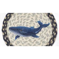 Earth Rugs Marine Life Blue Whale Printed 10" Round Jute Trivet