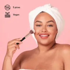 Pursonic 5 Pcs Studio Makeup Brush Set (Black)