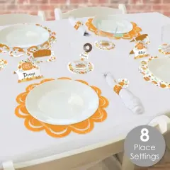 Big Dot of Happiness Little Pumpkin - Fall Birthday Party or Baby Shower Paper Charger and Table Decorations - Chargerific Kit - Place Setting for 8